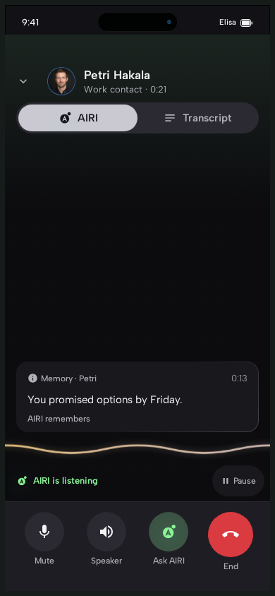 Petri Hakala demo call with a reminder of the options promised by Friday